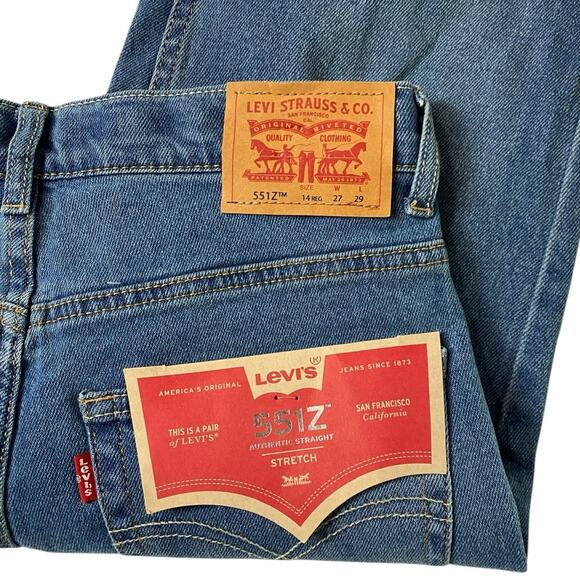 Levi's 551Z Authentic Straight Jeans, Stretch | Big Boys 14R 27"x29" NEW - Picture 2 of 5